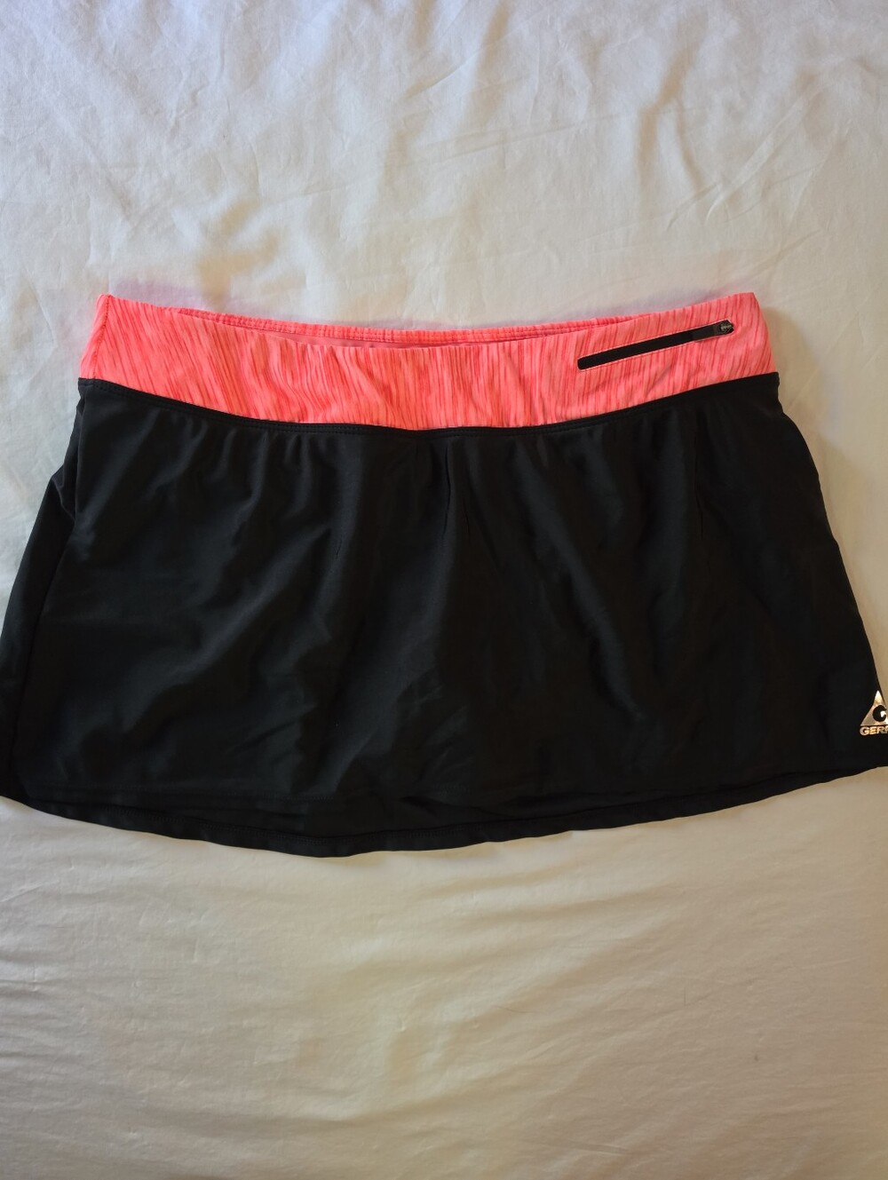 Gerry Swim Skirt Bottoms Black Pink Ruched Skort Bikini Brief Liner Medium M